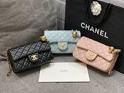 Chanel Flap Bag Pink Bell Lambskin Gold 20cm - 5