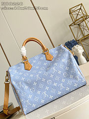Louis Vuitton Speedy P9 Blue Ostrich 40x26x23cm - 2