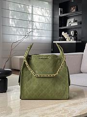 Chanel 25 Handbag Green Suede 40x30x15cm - 3