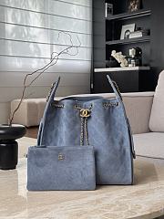 Chanel 25 Handbag Blue Suede 40x30x15cm - 1