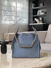 Chanel 25 Handbag Blue Suede 40x30x15cm - 3