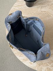 Chanel 25 Handbag Blue Suede 40x30x15cm - 2