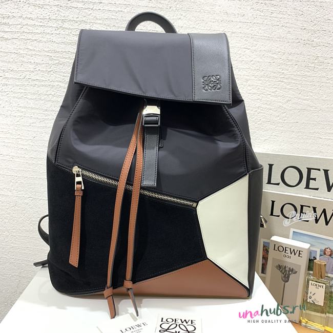 Loewe  Puzzle backpack in nylon and calfskin 42x33x15cm - 1