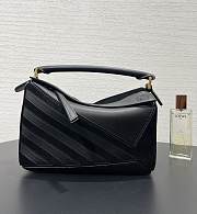 Loewe Puzzle Small leather and suede Black tote bag 24x10.5x16cm - 1