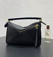 Loewe Puzzle Small leather and suede Black tote bag 24x10.5x16cm - 6