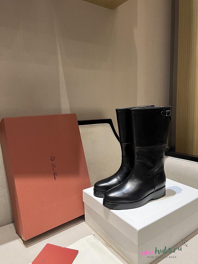 Loro Piana Lupo Boot Black Calfskin - 1