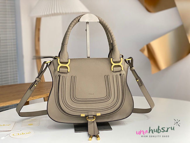 Chloe Small Marcie bag leather Grey 30x23x9cm - 1