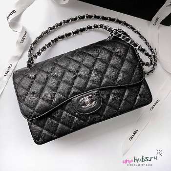 Chanel Jumbo Flap Bag In Black Caviar - 30cm