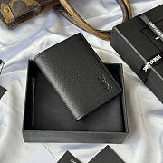 YSL Cassandre Credit Card Wallet Black 11.5x9x2cm - 1