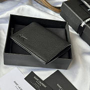 YSL Cassandre Credit Card Wallet Black 11.5x9x2cm - 3