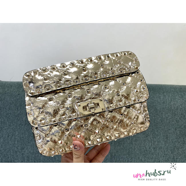 Valentino Small Garavani Rockstud Gold Spike Bag 20x12x6cm - 1