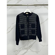Moncler Padded Wool Zip-Up Cardigan In Black - 1