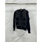 Moncler Padded Wool Zip-Up Cardigan In Black - 2