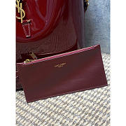 YSL Le 37 Bucket Bag In Patent Leather Burgundy 25x20x16cm - 5