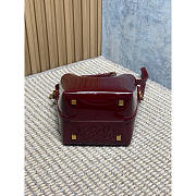 YSL Le 37 Small Bucket Bag In Patent Leather Burgundy 20x17x13cm - 4