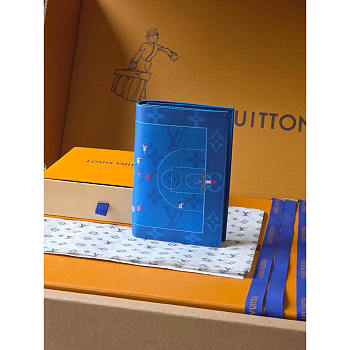 Louis Vuitton Passport Cover Monogram Blue 11x5x1cm