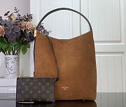 Louis Vuitton Hobo MM Low Key Brown Suede 35x18x31cm - 1