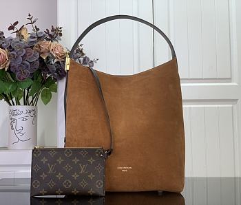 Louis Vuitton Hobo MM Low Key Brown Suede 35x18x31cm