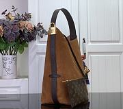 Louis Vuitton Hobo MM Low Key Brown Suede 35x18x31cm - 2