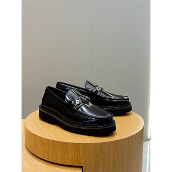 Louis Vuitton District Flat Loafer Black Calf Leather