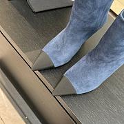 Chanel Blue Suede Boot 8.5cm - 4