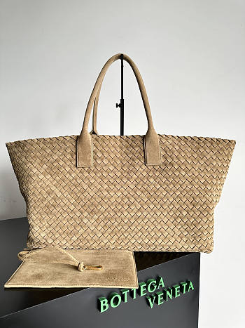 Bottega Veneta Cabat Tote Brown Suede Bag 51x18x28cm