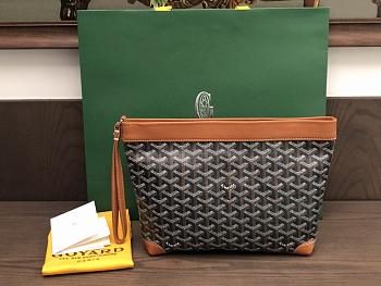 Goyard Conti Pouch Black Tan 24x22x6.5cm