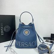 Versace La Medusa Denim Bucket Bag 23x20x14cm - 1
