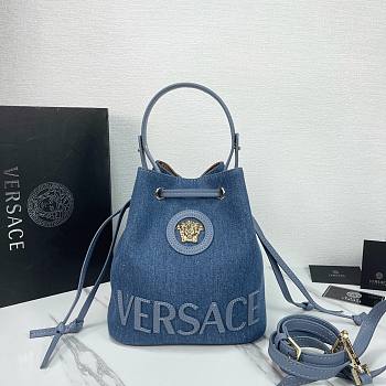 Versace La Medusa Denim Bucket Bag 23x20x14cm