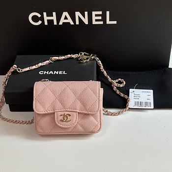 Chanel Wallet On Chain Pink Caviar 10x8x3.5cm