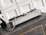 Chanel Long Flap Bag Top Handle Silver Patent 29x12x5cm - 4