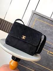 Chanel Flap Bag Vintage Black Suede 28x12.5x24cm - 1