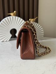 Chanel Flap Bag Vintage Bag Brown Lamnskin 26cm - 4