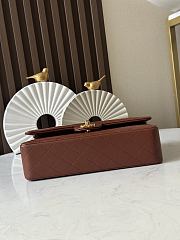 Chanel Flap Bag Vintage Bag Brown Lamnskin 26cm - 5