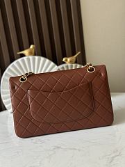 Chanel Flap Bag Vintage Bag Brown Lamnskin 26cm - 2