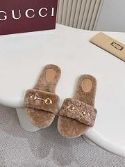 Gucci slide with Horsebit beige - 3