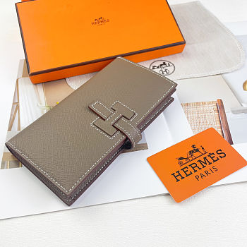 Hermes Etoupe Wallet 17.5x9cm