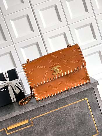 Chanel Vintage Brown Flap Bag 34x21x10cm