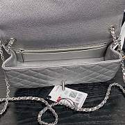 Chanel 25B Flap Bag Silver Caviar 23.5x7x14.5cm - 5