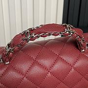 Chanel Top Handle Red Silver 22.5x13.5x6cm - 3