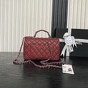 Chanel Top Handle Red Silver 22.5x13.5x6cm - 2
