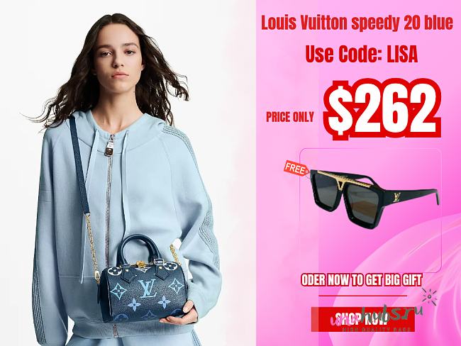 Louis Vuitton speedy 20 blue small bag - 1