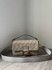 Fendi Baguette Shoulder Bag Grey Beige 27cm - 1