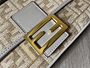 Fendi Baguette Shoulder Bag Grey Beige 27cm - 3