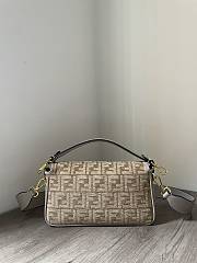 Fendi Baguette Shoulder Bag Grey Beige 27cm - 2