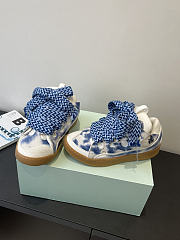 Lanvin SSENSE Exclusive Blue Curb Washed Denim Sneakers - 1