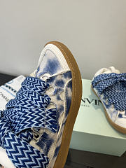 Lanvin SSENSE Exclusive Blue Curb Washed Denim Sneakers - 2