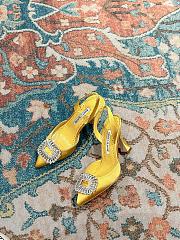 Manolo Blank Yellow Satin Yellow Heel 8cm - 1