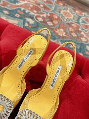 Manolo Blank Yellow Satin Yellow Heel 8cm - 3