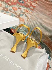 Manolo Blank Yellow Satin Yellow Heel 8cm - 2